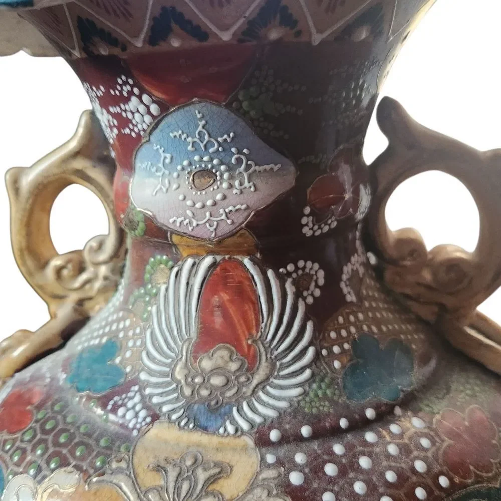 Chinese Vase Famille Rose 24 Inches Floral Human Figure Hand Painted 19th Cent.